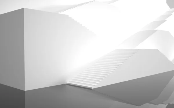 Der Bau des ununterbrochenen Marsches weißer Treppen — Stockfoto
