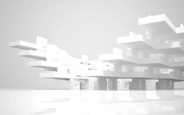 Abstrakte Stadthäuser, die eine kleine weiße Stadt bilden. — Stockfoto