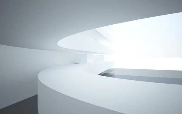 Αφηρημένη εσωτερικούς χώρους με στυλιζαρισμένες, αφηρημένη λευκό μπαλκόνια — Φωτογραφία Αρχείου