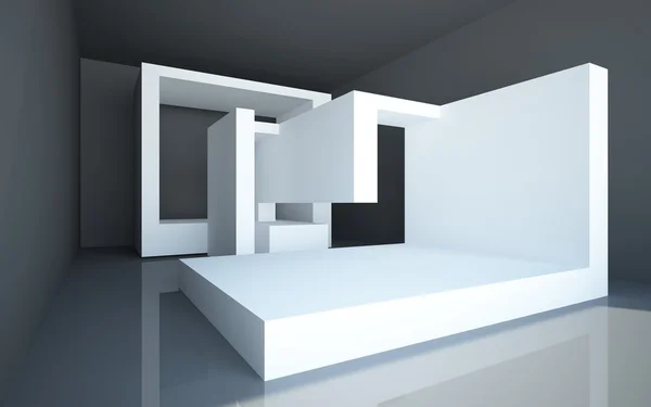 Abstraktes Interieur mit schwarzen Wänden und Böden — Stockfoto
