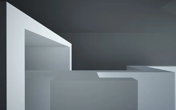 Абстрактный интерьер с черными стенами и полами — стоковое фото