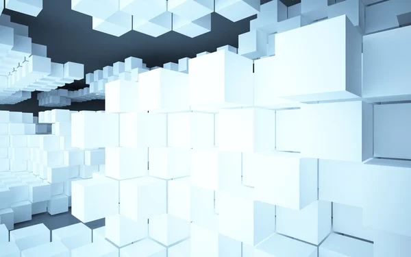 Arquitectura abstracta de las cajas blancas cuadradas — Foto de Stock