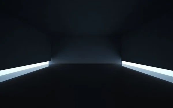 Abstraktní černý interiér s fiálami, nachází se v blízkosti podlahy. — Stock fotografie