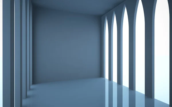 Абстрактный интерьер которого расположен по обе стороны готических окон . — стоковое фото