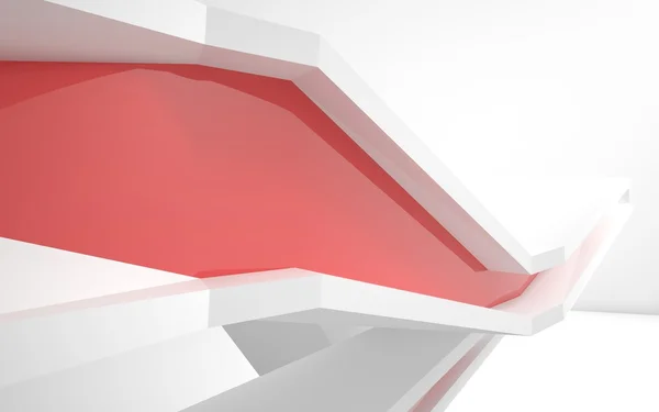Die abstrakte Architektur des Gebäudes mit roten Fenstern — Stockfoto