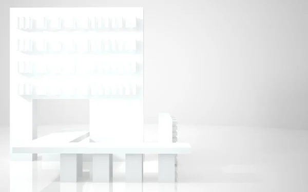 Abstrakt Arkitektur. abstrakt hvid bygning på hvid baggrund . - Stock-foto