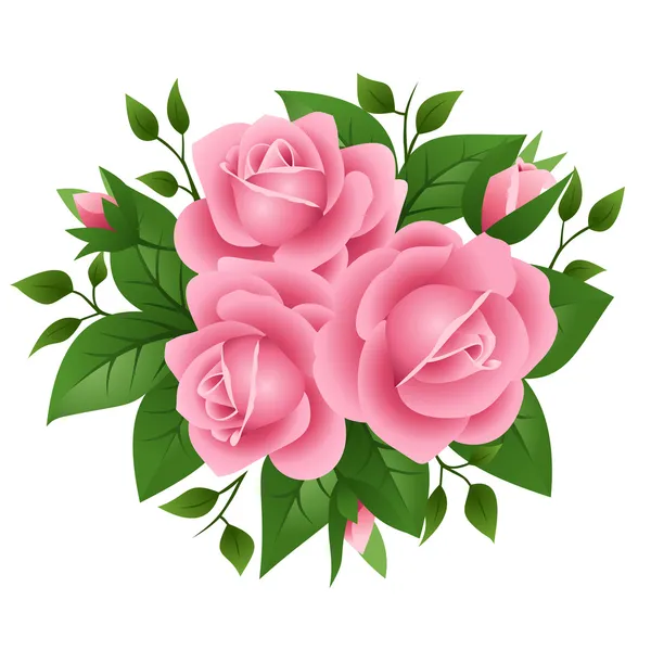 Vector illustration of pink roses — Stock Vector