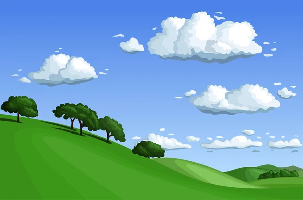 Illustration vectorielle du paysage estival — Image vectorielle