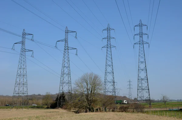 stock image France, an electric line in Val d Oise