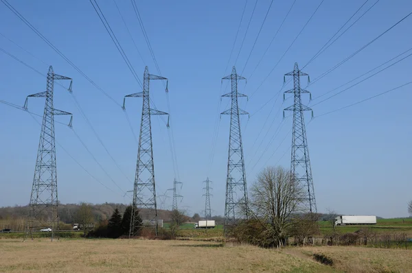 stock image France, an electric line in Val d Oise