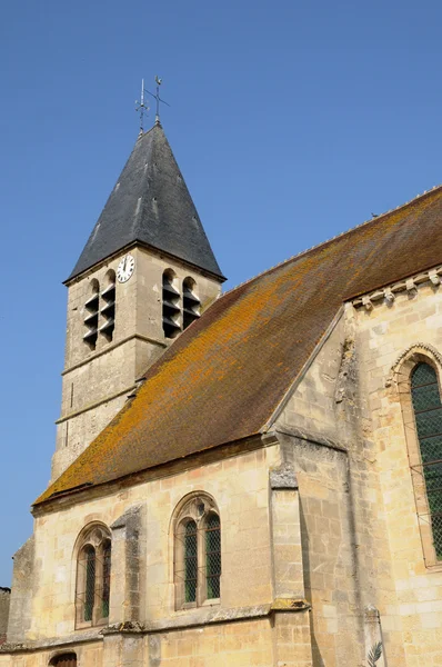 Ile de 法国，longuesse 老教堂 — 图库照片