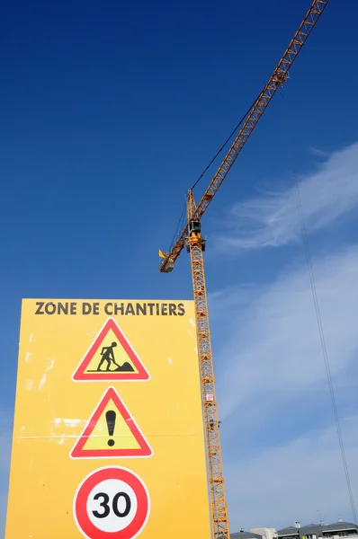France, a crane on a building site in Courdimanche — Stock Photo, Image