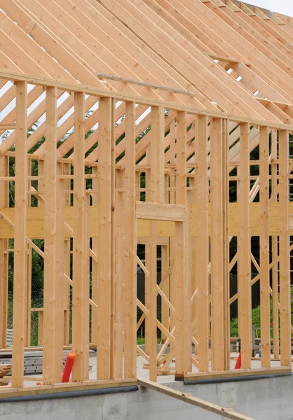 Building site of a wooden house — Stock Photo, Image