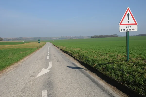 stock image Themericourt, a country road in Val d Oise