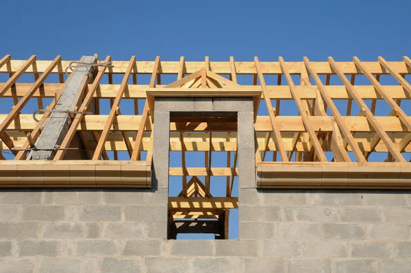 stock image Roof structure of an house in Ile de France