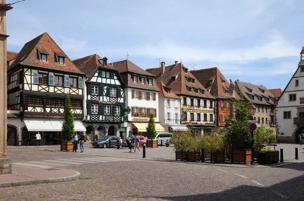 França, a praça do mercado de Obernai — Fotografia de Stock