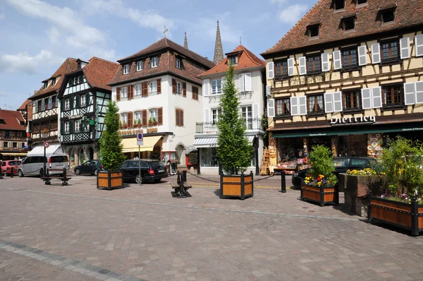 França, a praça do mercado de Obernai — Fotografia de Stock