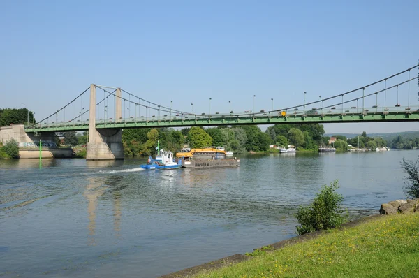 Francia, ponte sospeso della Triel Sur Seine — Foto Stock
