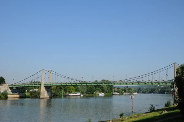 France, pont suspendu de Triel Sur Seine Photo De Stock