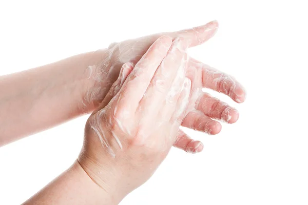 Миття рук жіночий — стокове фото