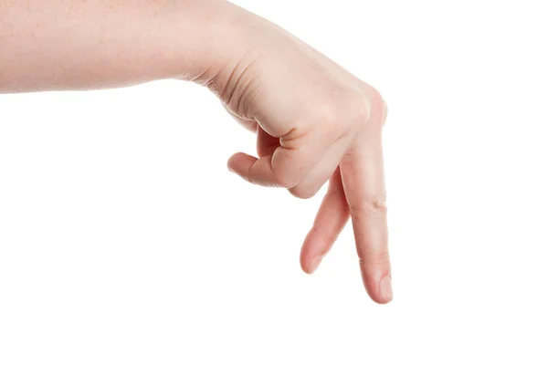 Een vrouwelijke hand tonen de wandel vingers. — Stockfoto