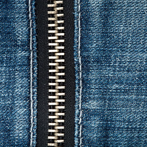 Zipper on jeans — Stock Photo, Image