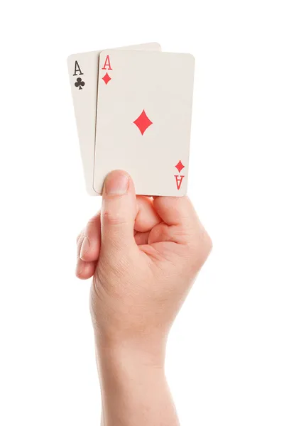 Παίζοντας χαρτιά στο χέρι — Φωτογραφία Αρχείου