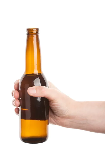 Butelki piwa w ręku — Zdjęcie stockowe