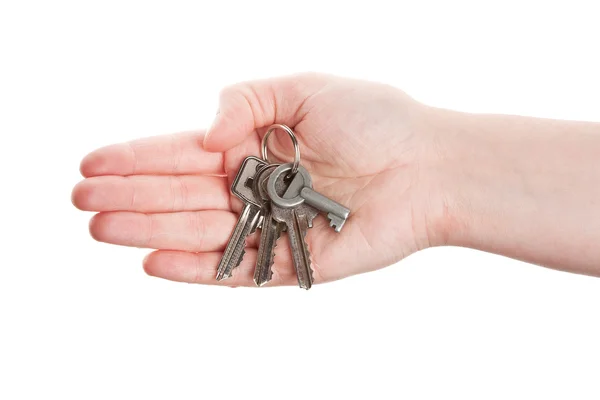 Hand en sleutels — Stockfoto
