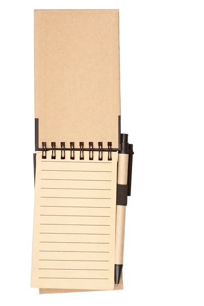 Σπιράλ σημειωματάριο και στυλό — Φωτογραφία Αρχείου