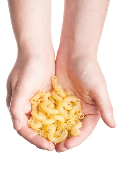 Hands with pasta — Stock Photo, Image