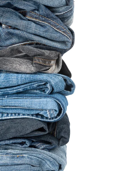 Pilha de jeans close-up — Fotografia de Stock