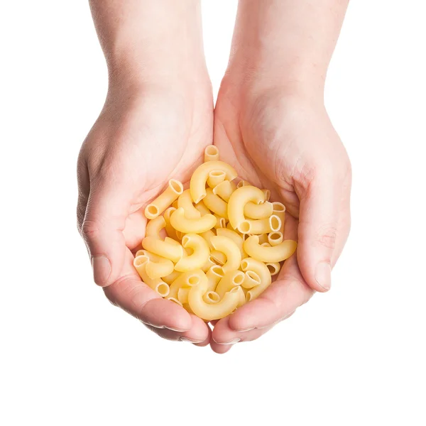Hands with pasta — Stock Photo, Image