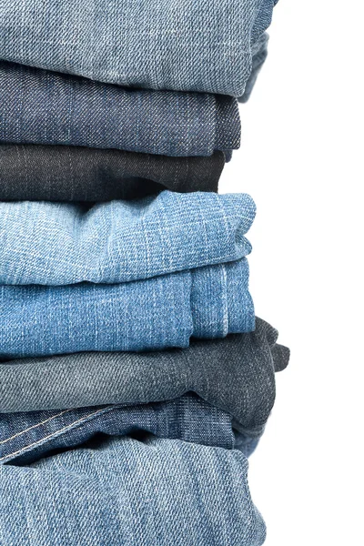 Pila di jeans primo piano — Foto Stock