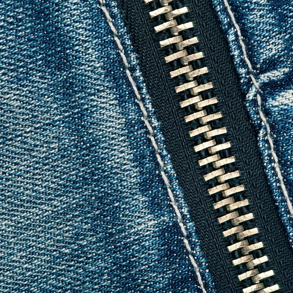 Cremallera en jeans — Foto de Stock