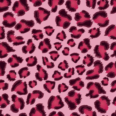 Seamless pink leopard texture pattern. clipart