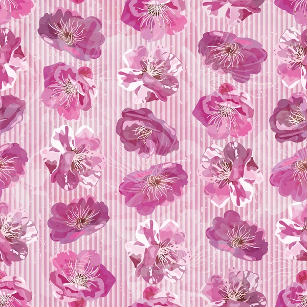 Seamless mönster med blommig bakgrund — Stock vektor