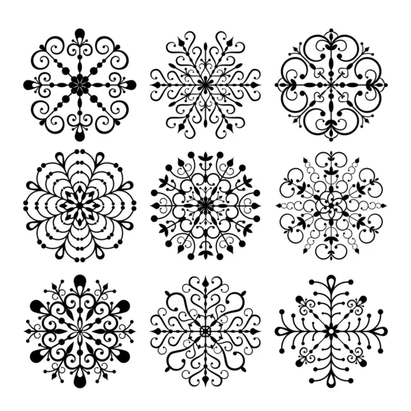 Декоративний вектор Набір сніжинок — стоковий вектор
