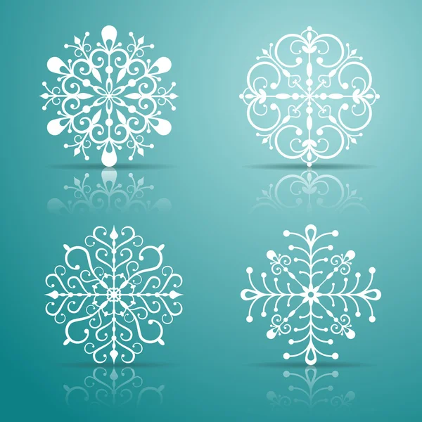 Vector decorativo copos de nieve conjunto — Vector de stock