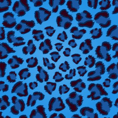 Seamless blue leopard texture pattern. clipart