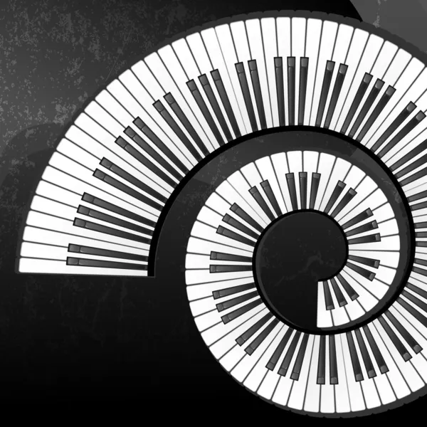 Grunge latar belakang abstrak dengan tombol piano - Stok Vektor