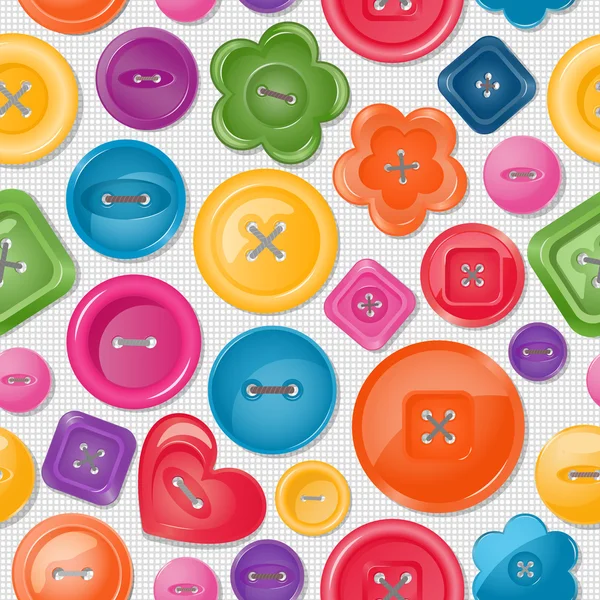 Fond sans couture avec boutons colorés — Image vectorielle
