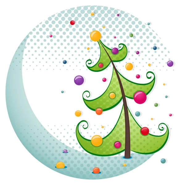 Christmas tree illustration — Stock Vector
