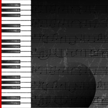 Grunge abstract background with piano keys clipart