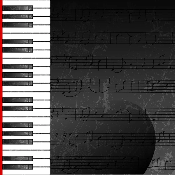 Grunge fondo abstracto con teclas de piano — Archivo Imágenes Vectoriales