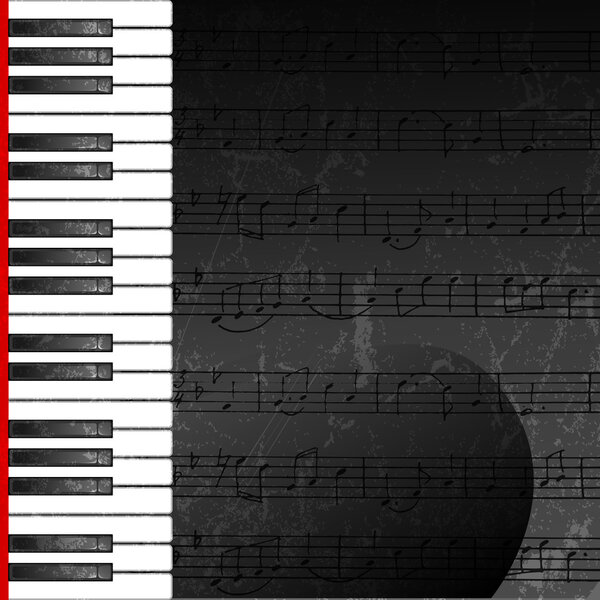 Grunge abstract background with piano keys