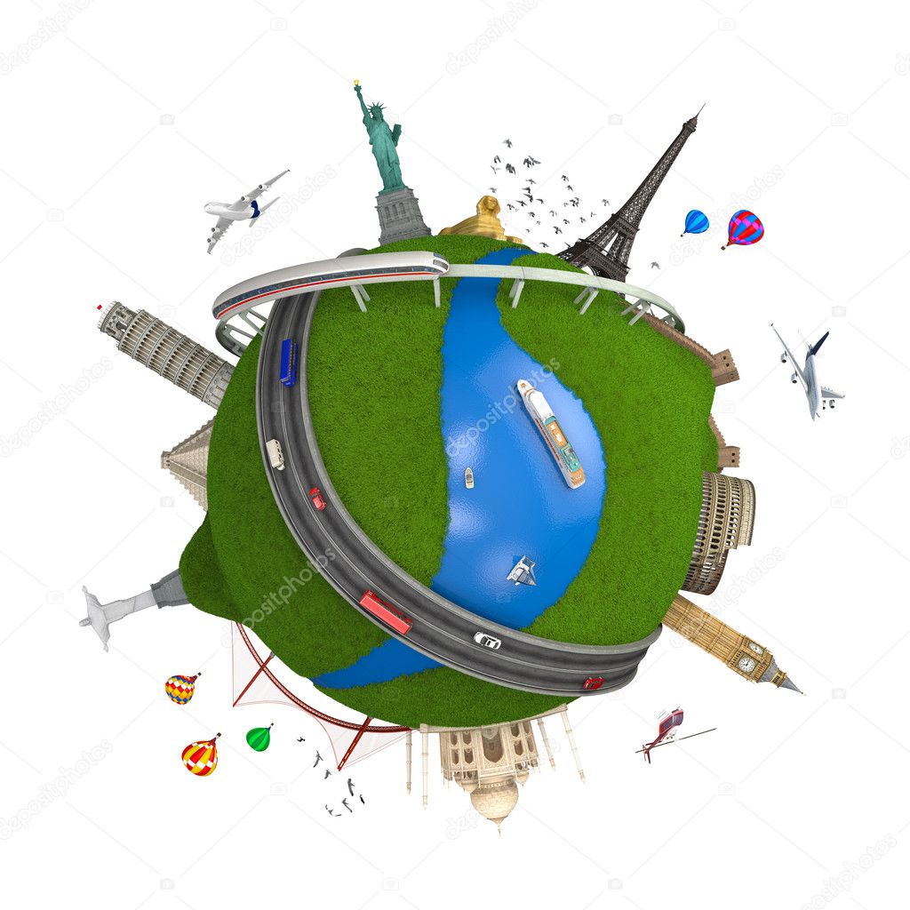 World travel globe concept