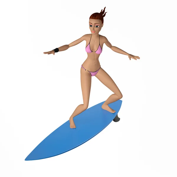 Chica surfeando —  Fotos de Stock