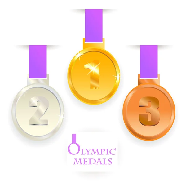 Olimpiai érmet. első második, harmadik hely. — Stock Fotó