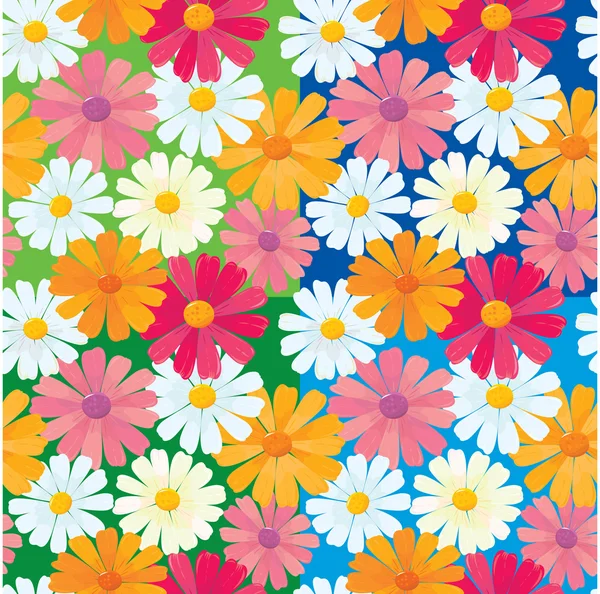 Bezszwowe tekstury kwiaty daisy wół oko — Wektor stockowy